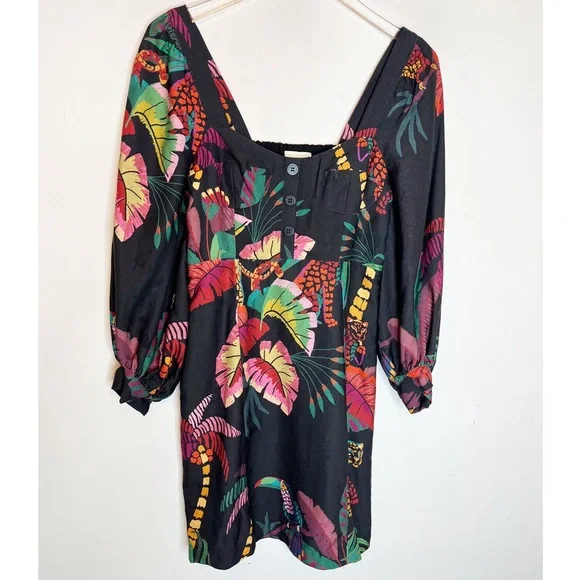 FARM RIO JUNGLE COLORS MINI DRESS SIZE XS